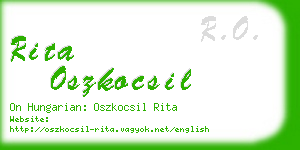 rita oszkocsil business card